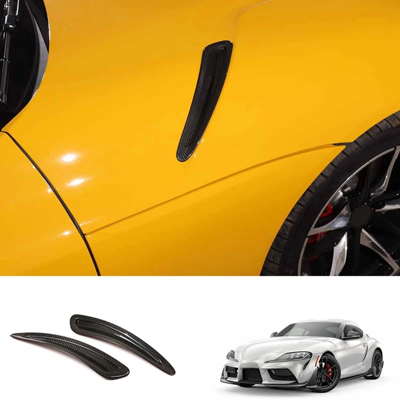 

1 Pair Car Carbon Fiber Bonnet Air Outlet Vent Cover Trim For Toyota Supra 2019 2020 2021 2022