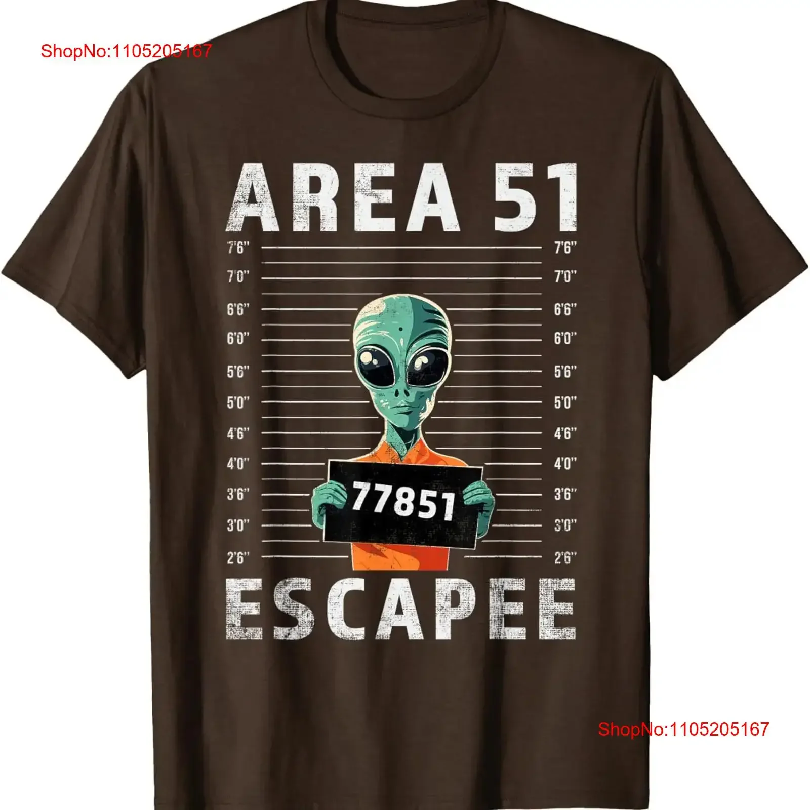 Mugshot Alien Area 51 Escapee Funny Mug shot UFO T Shirt vintage Washed Breathable Casual Slightly designer clothes graphic