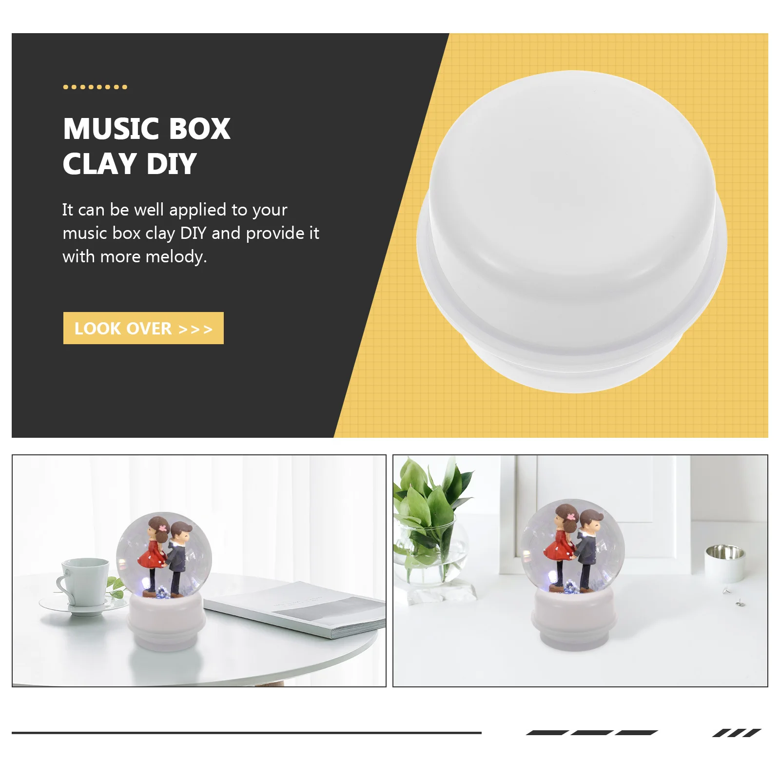 

2pcs Diy Music Box Base Round Plastic Movement For Clay Modeling Craft Kids Adults Handmade Musical Box Accessory Rotating