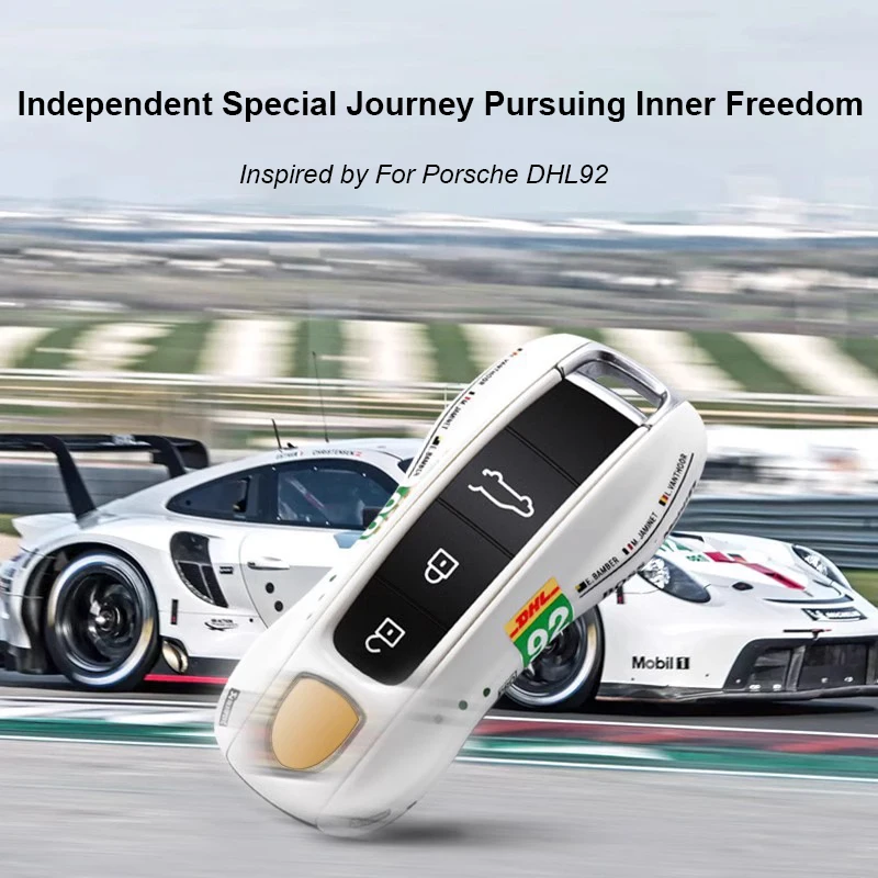 For Porsche Panamera Cayenne Macan 718 Cayman Boxster 911 Taycan Car 92 Track Key Case Protective Shell Remote Control Fob Cover