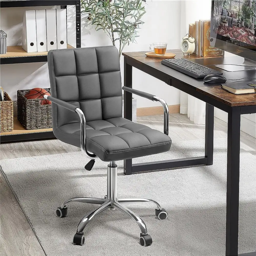 Oice Chiar Desk Chair with Armrests/Wheels Pu Leather Back Adjustable Height Computer Chair or Teens/Students 360°Swivel Rolling