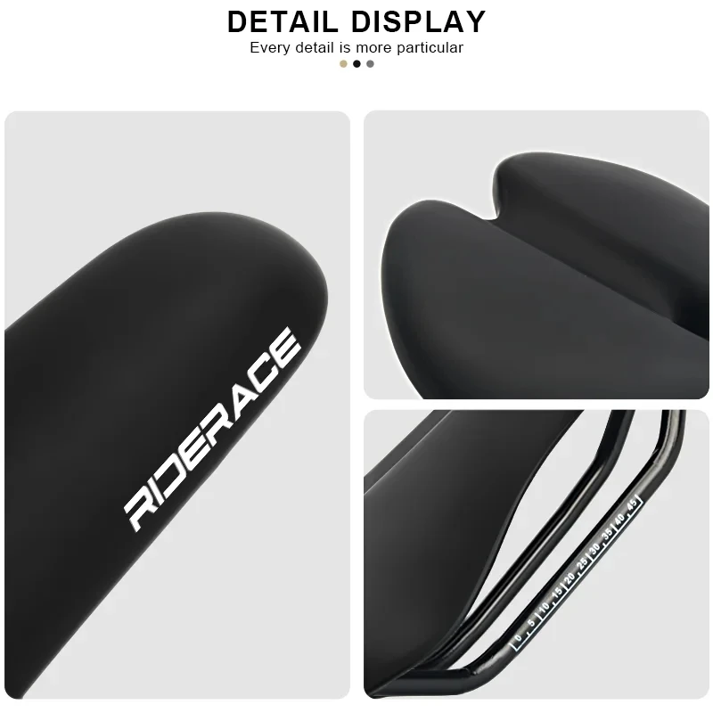 RIDERACE Bicycle Saddle Hollow Cycling Seat For Men Women Soft PU Leather Comfortable Shock Absorbing MTB Road Bike Cushion