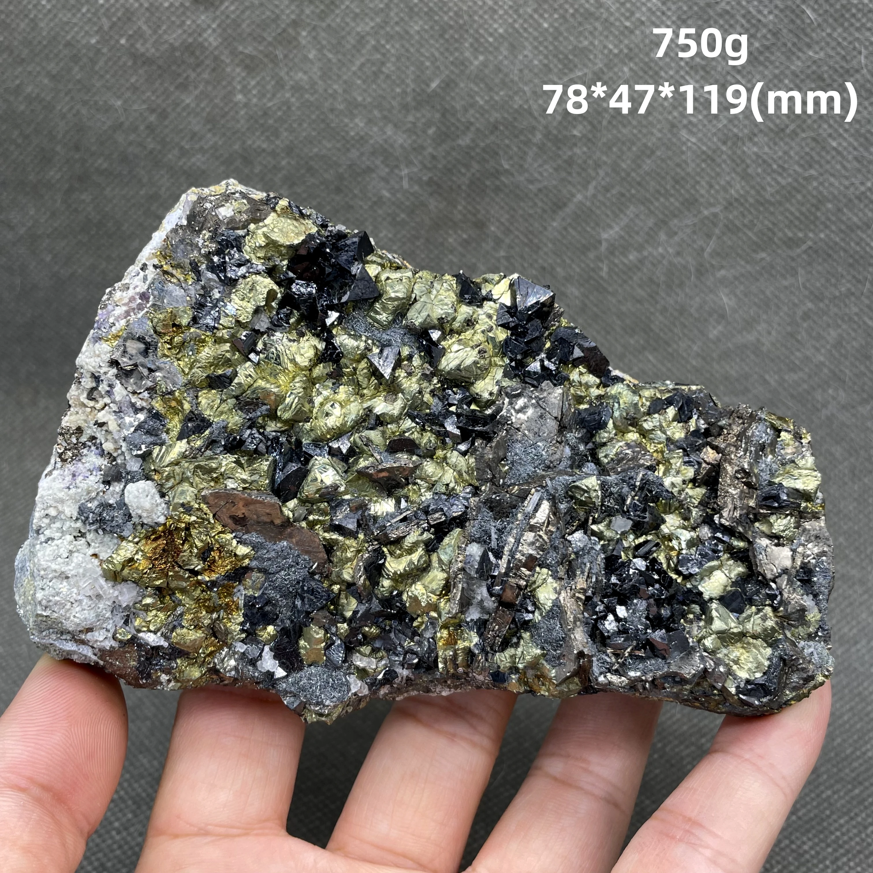 BIG! 100% Natural Chalcopyrite and marmatite Symbiotic mineral specimen Stones and crystals Healing crystal