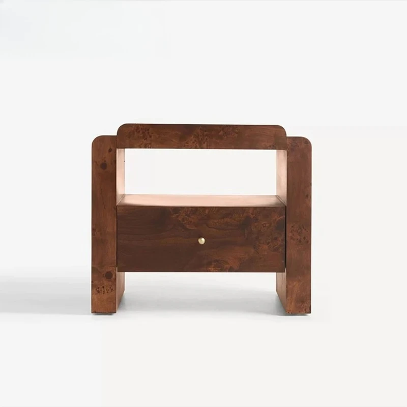 

Modern Cream Style Home Bedroom Storage Bedside Table 1 Drawer Veneer Hotel Villa Resort Bedside Table