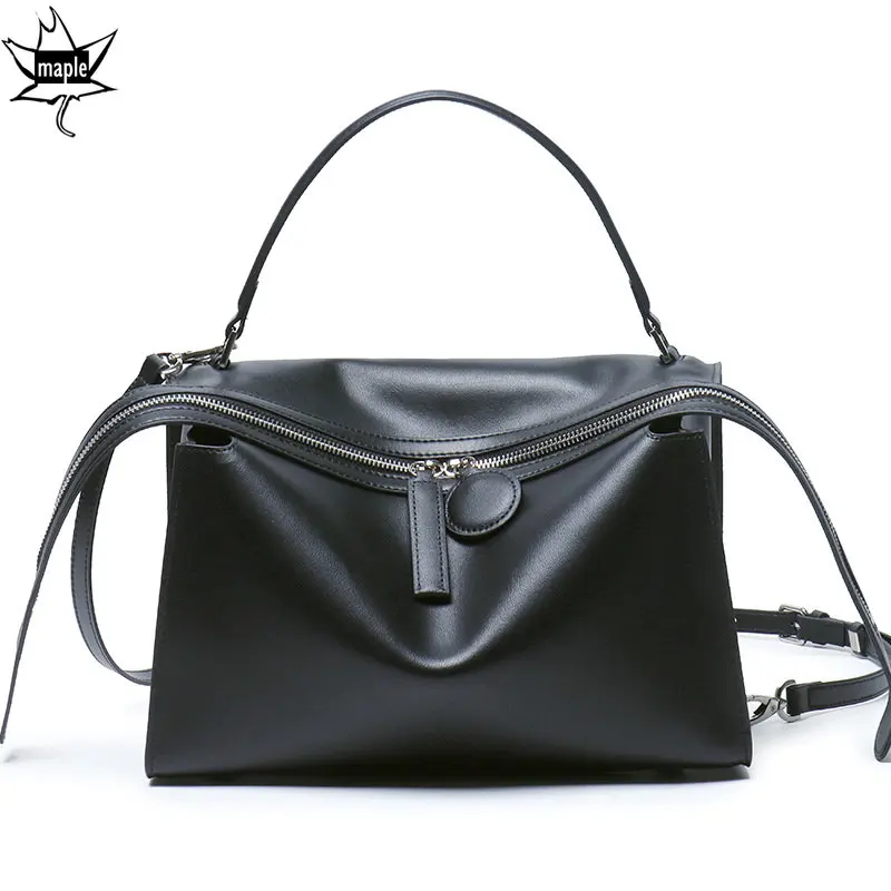 Imagem -06 - Bolsas de Ombro de Couro de Vaca de Luxo para Mulheres Zíper Longo Design Simples Grande Capacidade Hobo Bolsas Bolsa Senhoras Trabalho Diário Tote 2023