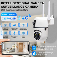 2.4G WiFi 2K 8MP Surveillance Camera 8X Digital Zoom PTZ IP Camera ONVIF Dual Lens AI Human Detect Outdoor Security Dual Screen