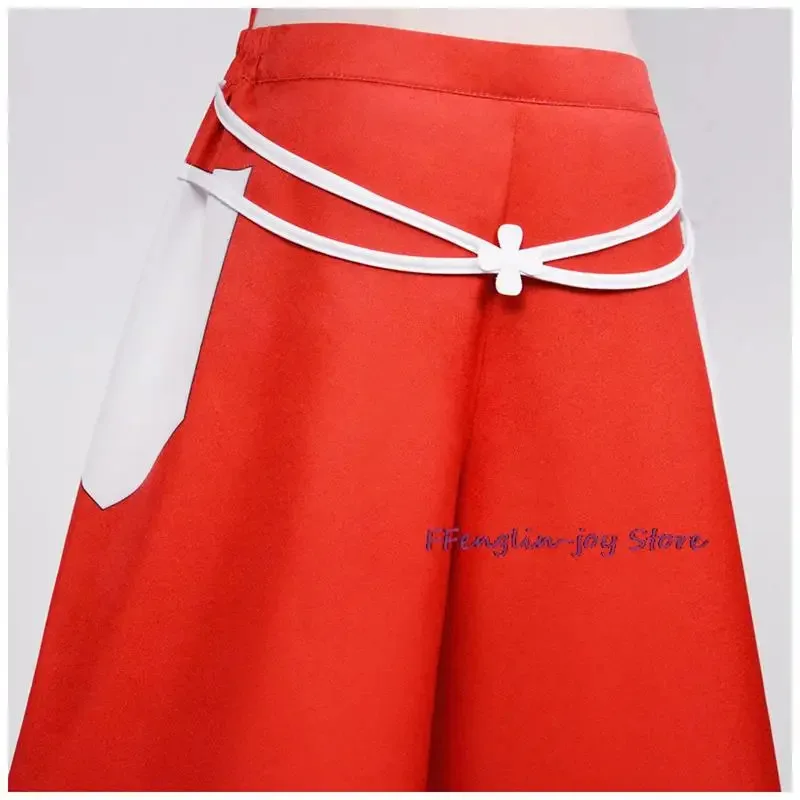 Cosplay de Anime para mujer, disfraz de Erza Scarlet de rol de Anime japonés, pantalones, Tops de tubo blancos, conjunto rojo fresco