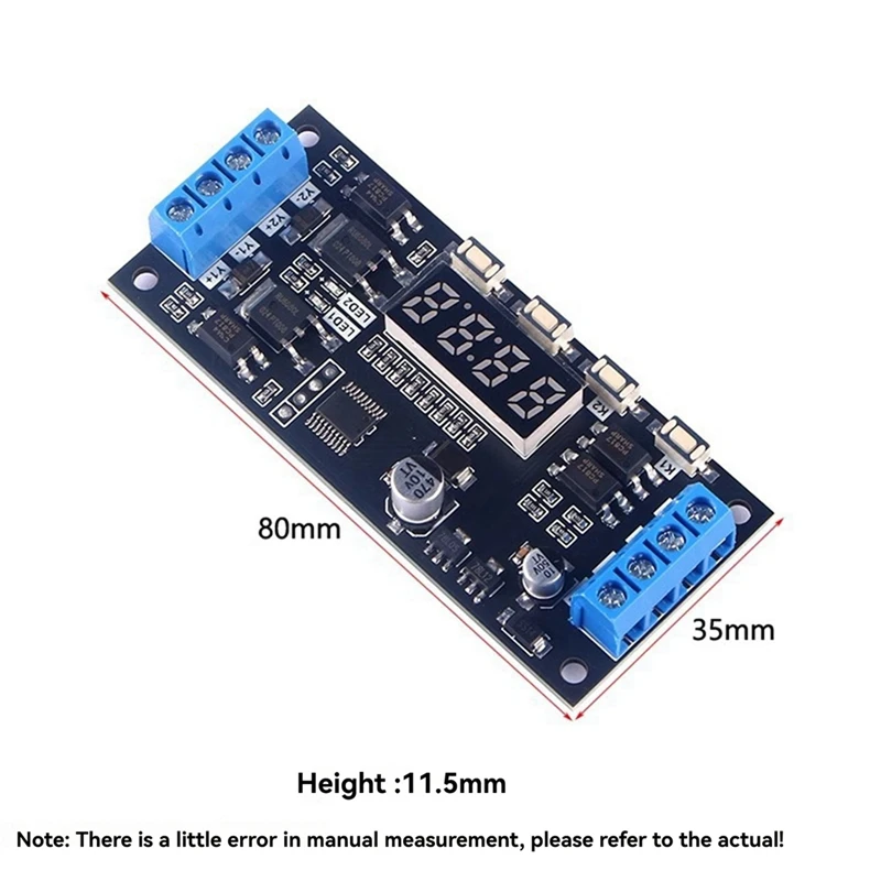 MOS LED Digital Time Delay Relay Trigger DC 12V 24V Dual Way High Power Switch Circuit Board Timing Control Module