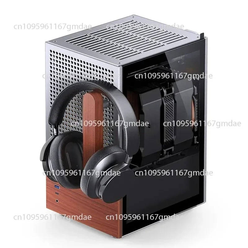 ITX chassis T6 aluminum alloy steel plate glass side air-cooled walnut handle decoration
