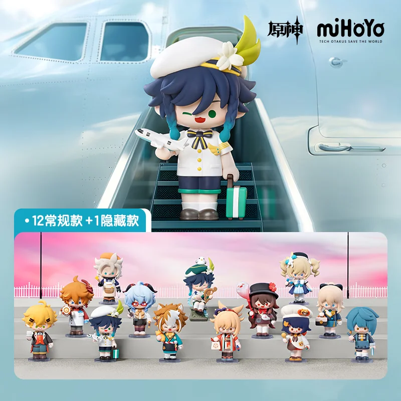 

Подлинная в наличии POPMART Genshin Impact Dress-Up Dreams, тематическая серия Chibi, слепая коробка, милые фигурки Tartaglia Venti, подарки