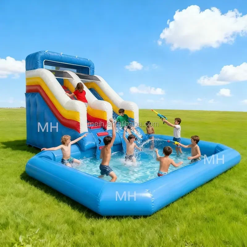 Popular Above Ground Portable High Quality Octopus Inflatable PVC Water Park Slide Swimming Pool High Capacity for Kids for