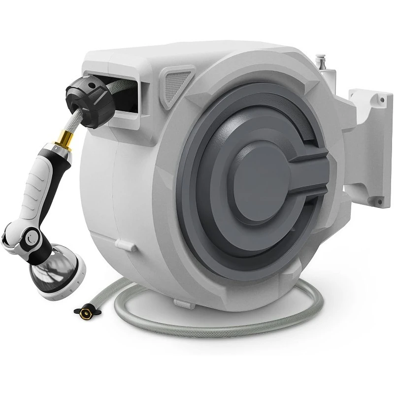 

110 FT Retractable Garden Hose Reel by , Outdoor Garden Hose Reels 1/2" - Automatic Self Retract Wall Mount Hose Reel En