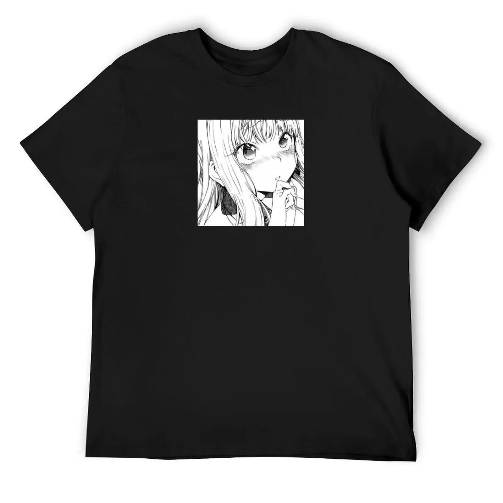 CUTE BLONDE WAIFU - Ahegao Senpai Girl Anime Manga Black White Baka Waifu Club T-Shirt vintage custom shirt mens white t shirts