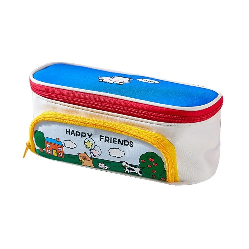 

Capybara Farm Cartoon Pencil Case Cosmetics Storage Large Capacity Stationery Storage Bag Zipper Handheld Makeup Bag