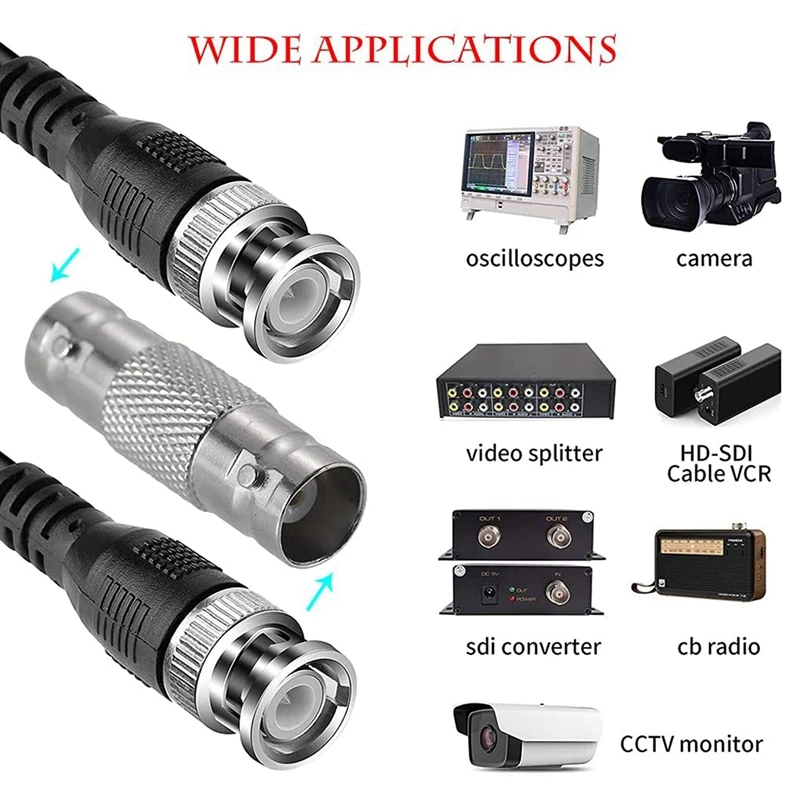 【HOT】20 PCS BNC Connectors CCTV Security Camera Adapter Coupler Straight Extender Connector