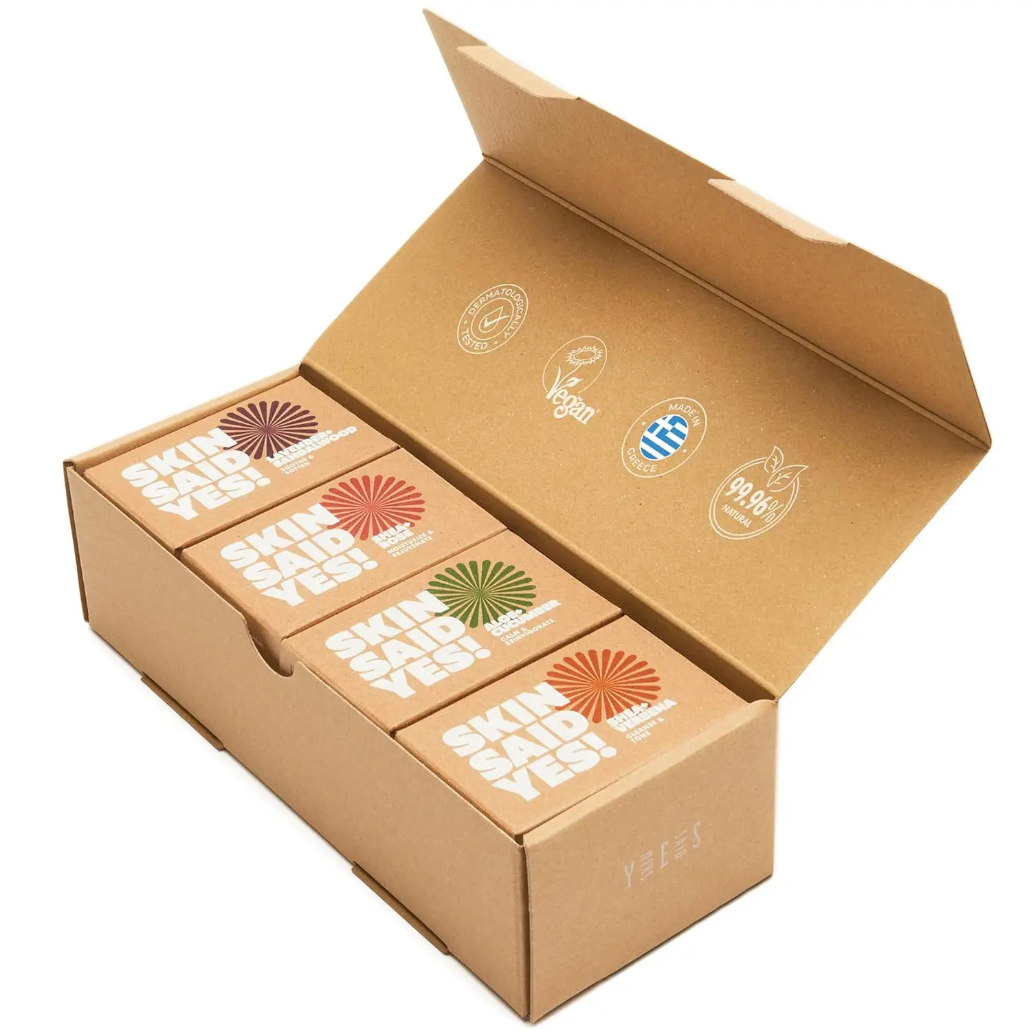 

Natural Organic Soap Bar Set of 8 - Made in Greece with Shea Butter, Olive Oil, Lavender & Sandalwood