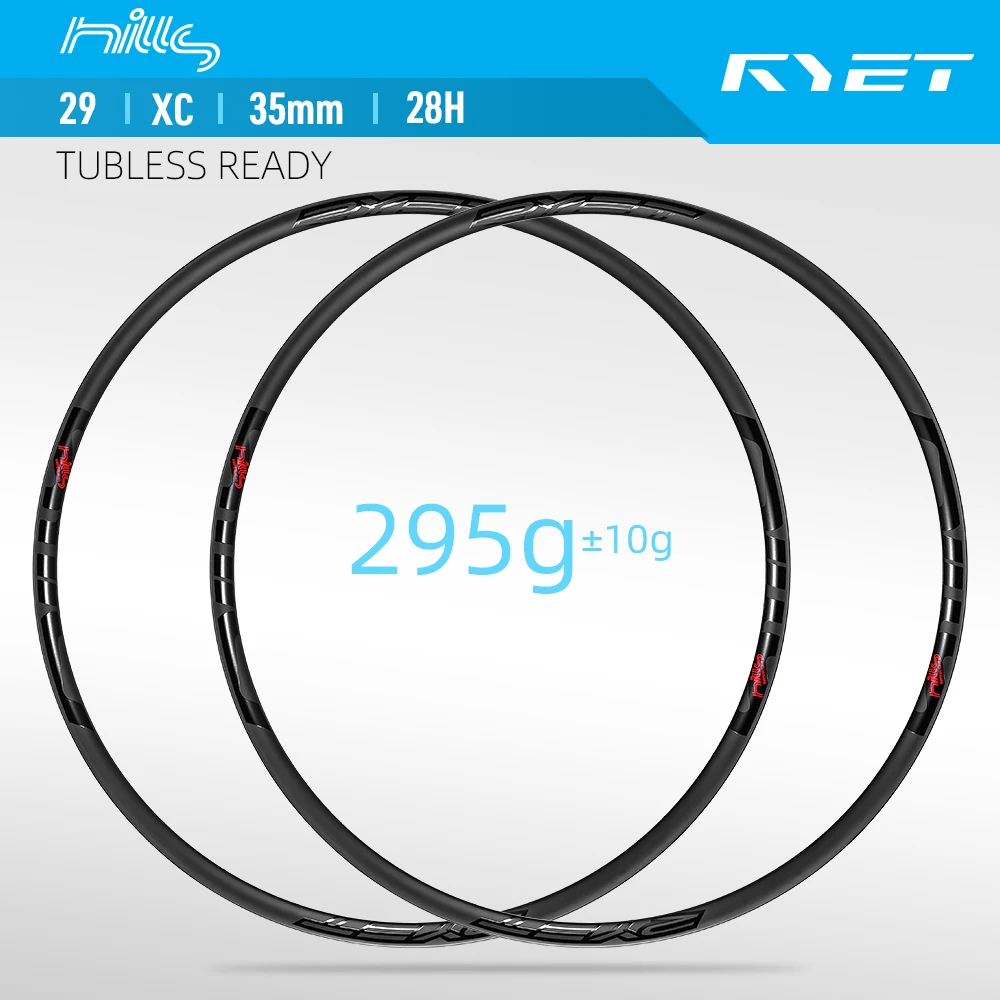 

RYET 29er Карбоновый обод MTB 295 г Ультра легкий 35 мм Ширина 28H Высокий модуль XC Гоночный обод Бескамерное готовое колесо MTB Велосипедная часть