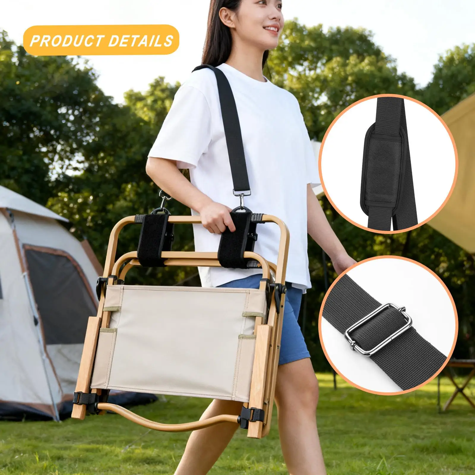 Carry Strap for Beach Chair Carrying Folding Chair Adjustable Shoulder Strap Thick Shoulder Pad for Sport Equipment Outdoor