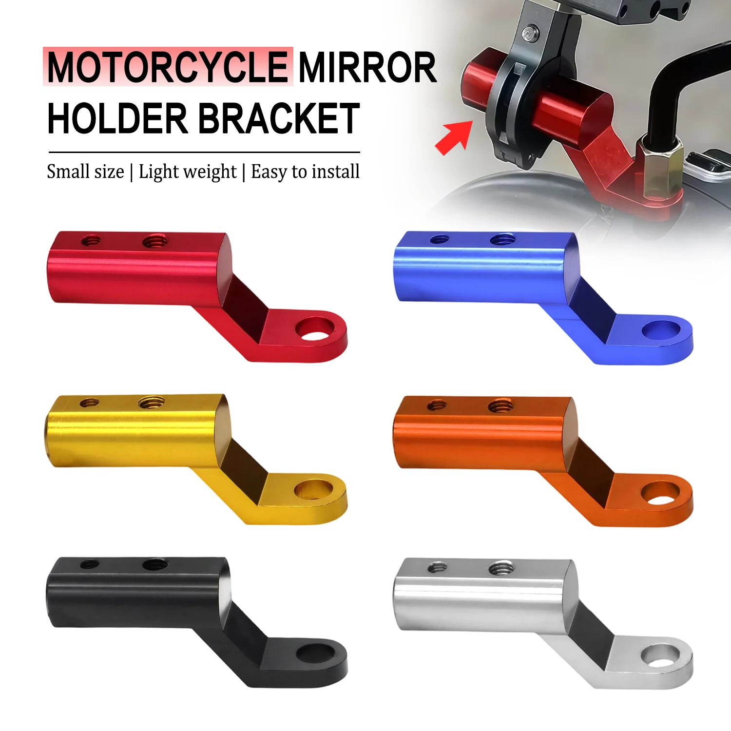 10mm/M10 Motorcycle Mirror Bracket Expander Rearview Extension Accessories For Yamaha NMAX For Honda PCX For Kawasaki Ninja