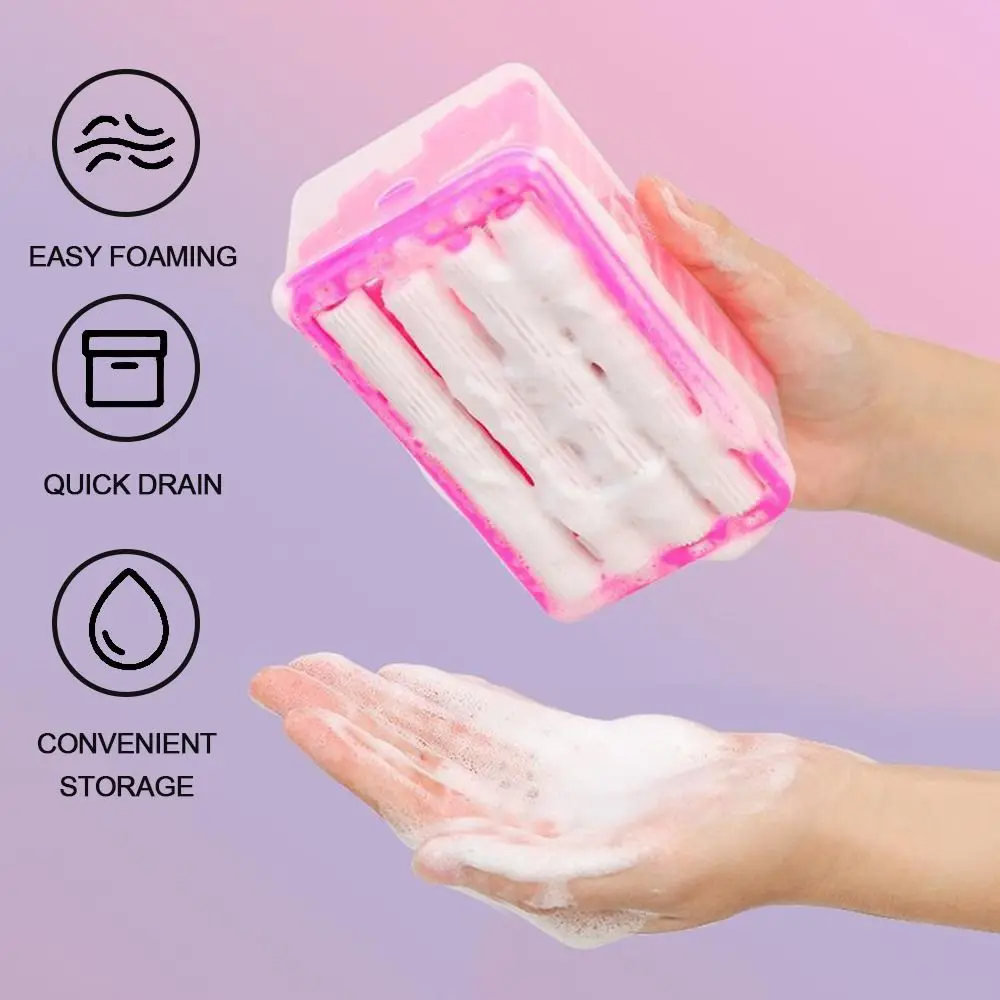 Creative Roller Type Soap Box For Bathroom Shower Rub-free Soap Box with Sponge Rollers Plastic Soap Drain Storage Container