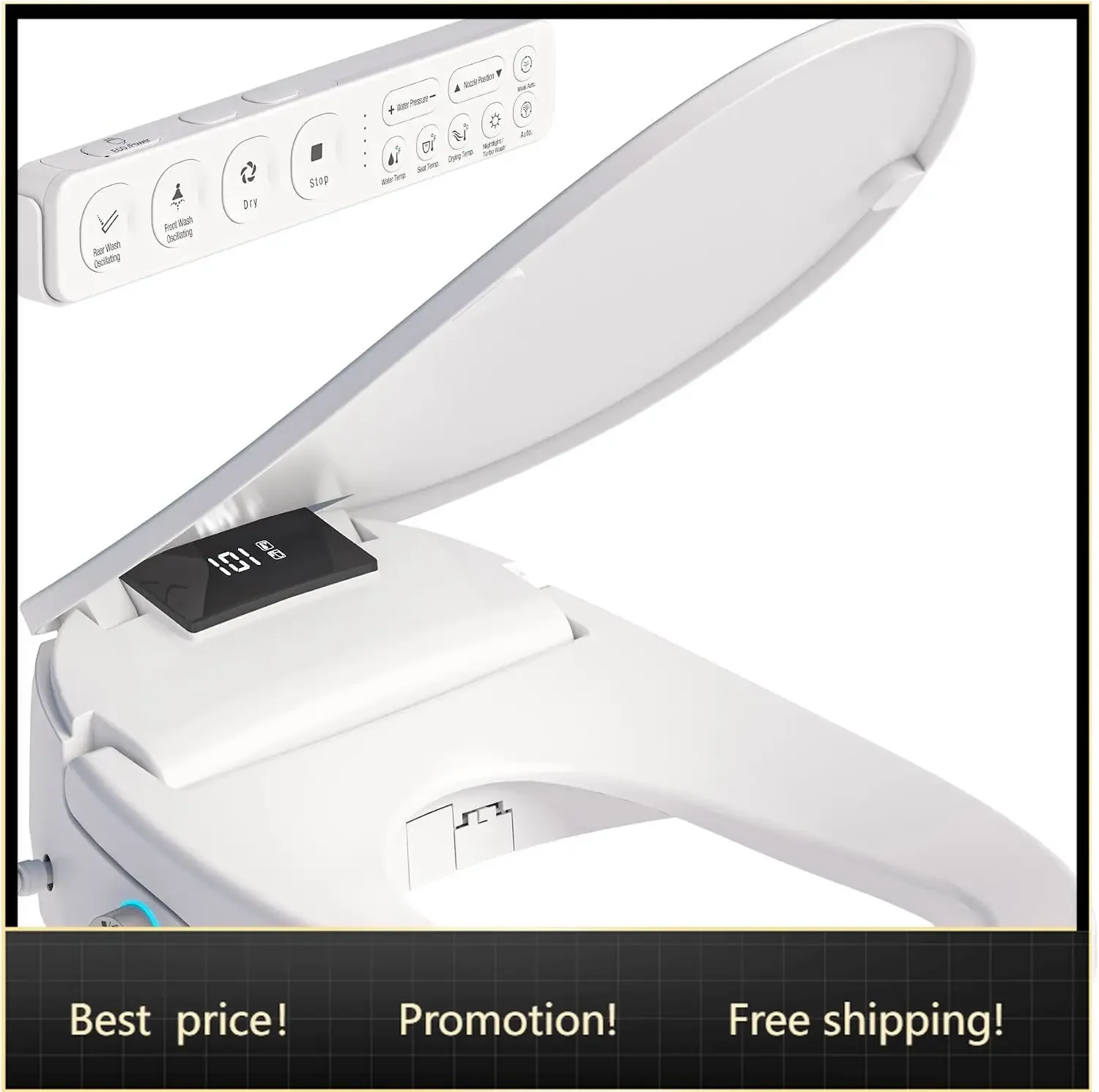 Brand new fast shippingBestsellerElectric Heated Bidet Toilet Seat with Remote, Round, X60R | Instant Warm Water, Heated Seat, W