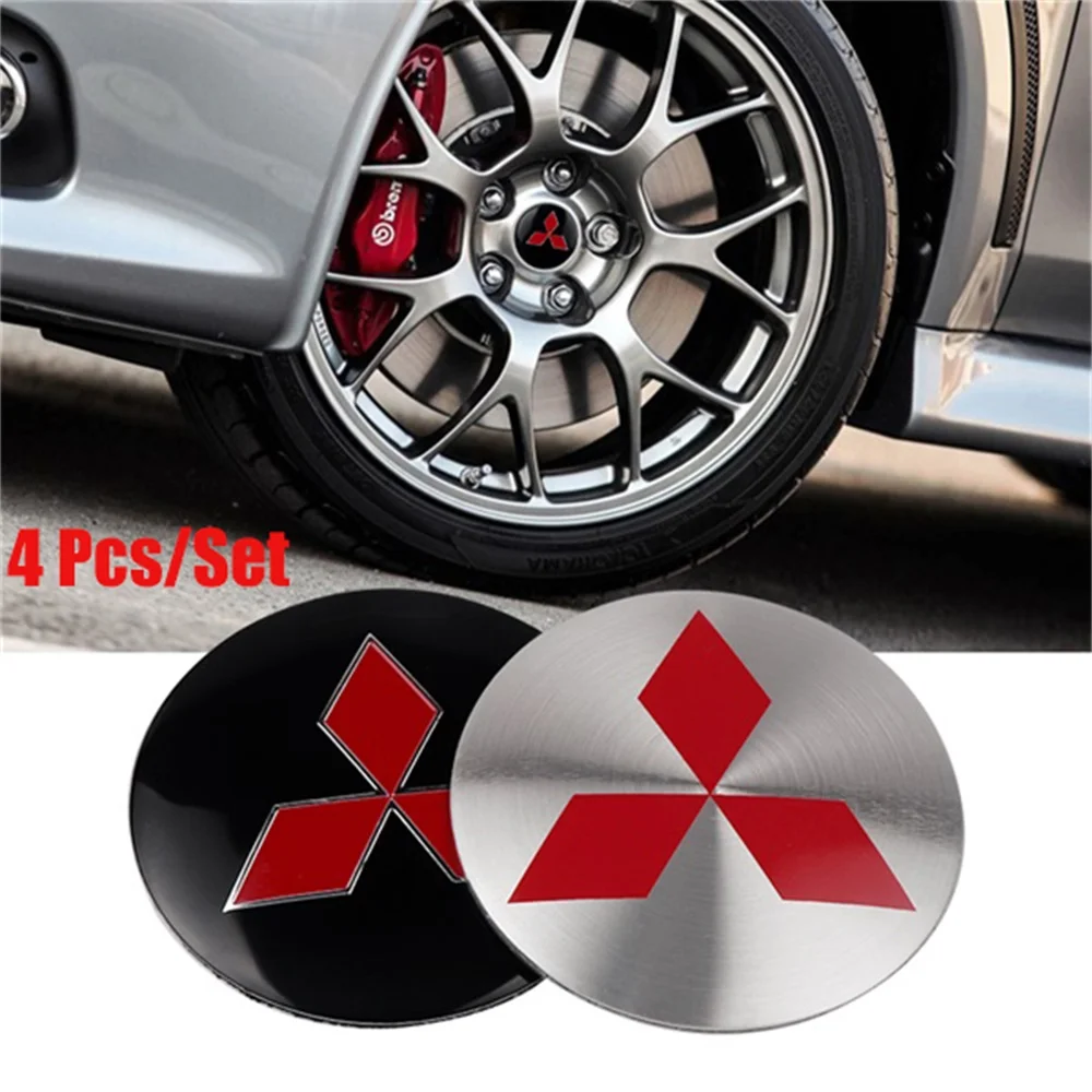 4pcs 56mm Car Auto Wheel Center Cover Badge Stickers Hub Cap Replacement For Mitsubishi Ralliart 2010 2022 Lancer 9 10 Asx etc