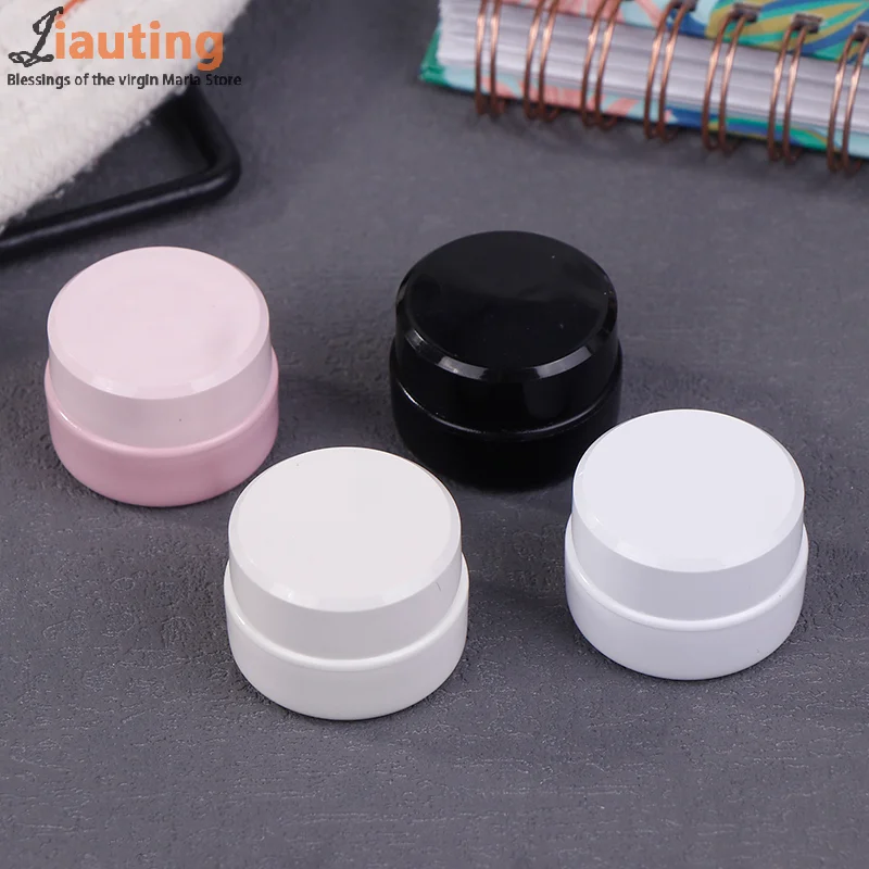 1/4PCS 3g พลาสติกเล็บเครื่องสําอางค์คอนเทนเนอร์ Jar ขนาดเล็กตัวอย่างครีมหม้อเล็บเจลผงแต่งหน้าโลชั่นเครื่องมือ