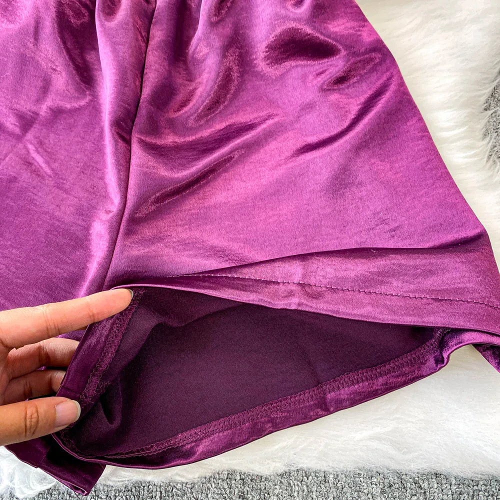 Feminino roxo conjuntos sênior roupa senhora verão elegante luxo cinto terno jantar banquete festa tropical praia férias sexy conjunto