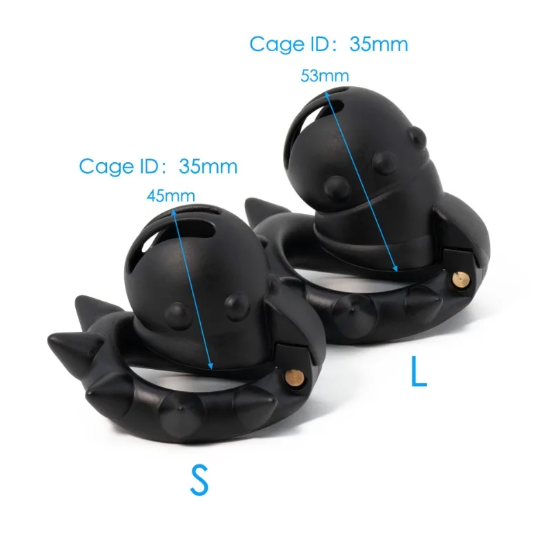 BDSM Spike Design Chastity Cage 3D Printed Chastity Lock Sissy Penis Bondage Abstinence Cock Ring Adult Sex Toys for Man Gay 18+ view 2