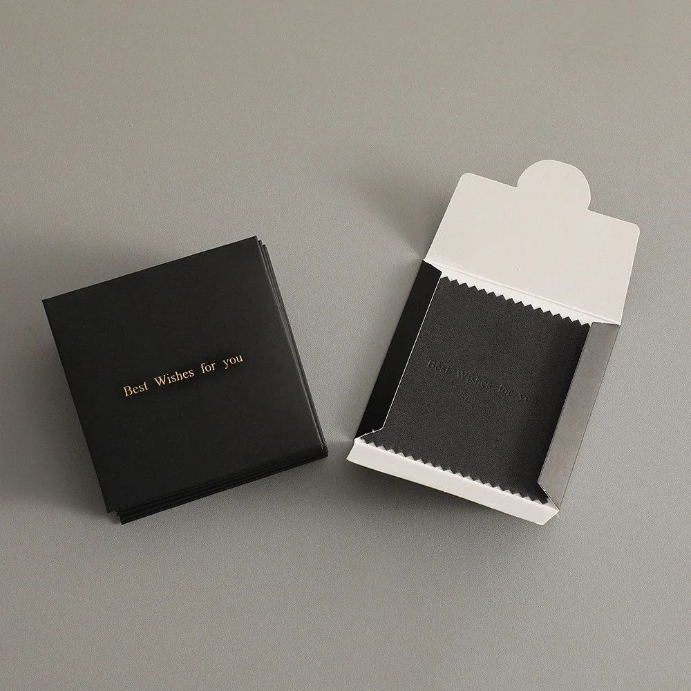 50/100Pcs Classic Personalized Logo Silver Polishing Cloth With 8.5x8.5cm Individual Packed Case Jewelry Suede Cleaning Wiping