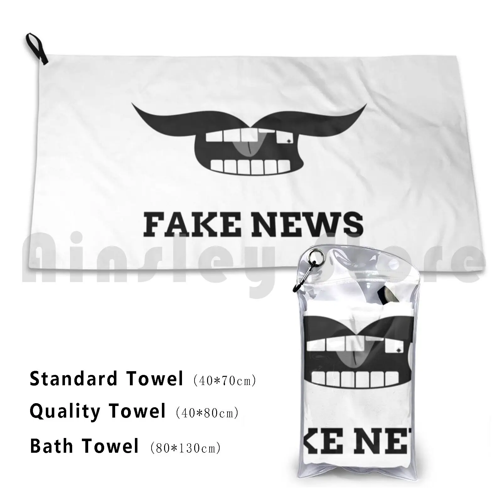 White Fake News Face Bath Towel Beach Cushion Fake News Fake News Fake News Trump Fake News