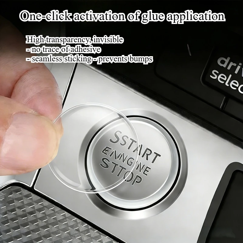 Universal Crystal Clear Car Ignition Switch Button Protector Anti-Scratch Start Stop Sticker Cover DIY Cut for All Vehicles