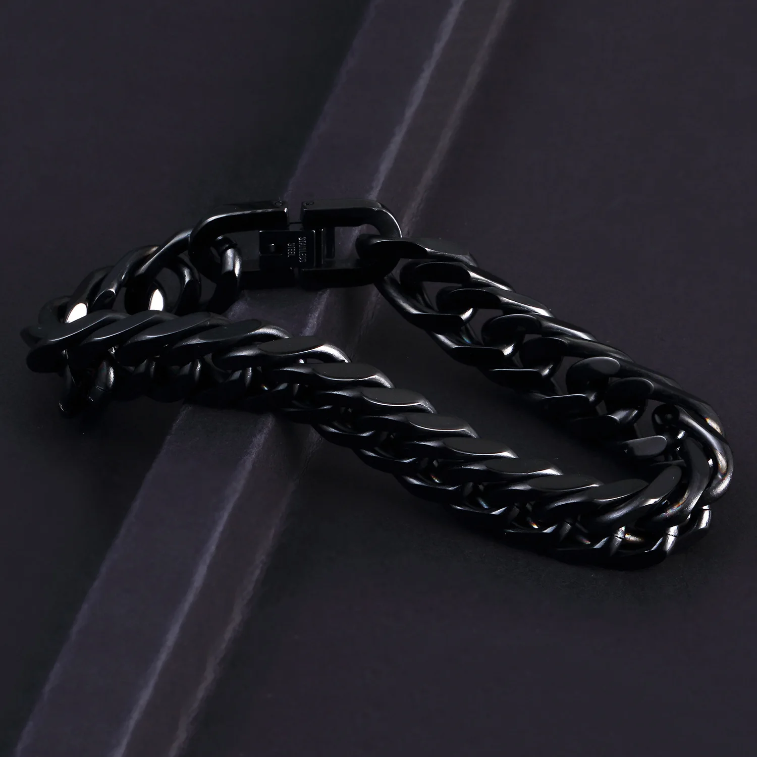 Stainless Steel Bracelet - double woven four-sided grinding chain simple men's bracelet