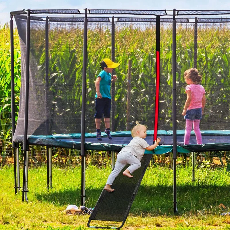 Universal Trampoline Slide With Handles,Outdoor Trampoline Slide Attachment For Kids Climb Up & Slide Down Durable Easy To Use