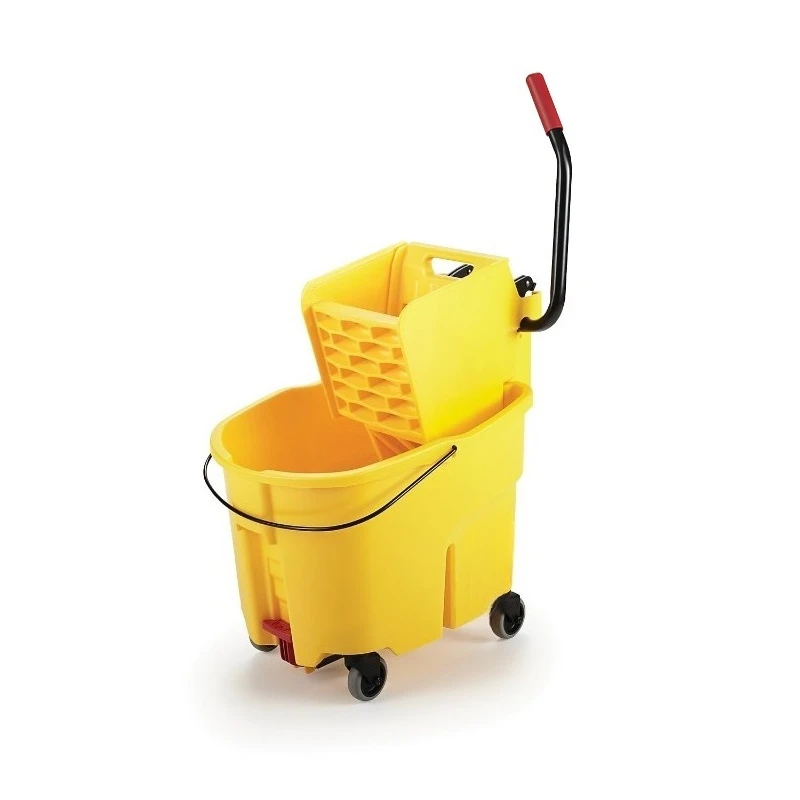 دلو تنظيف جانبي 35Qt WaveBrake 2.0 مع استنزاف دواسة القدم، أصفر، للمحترفين/I
