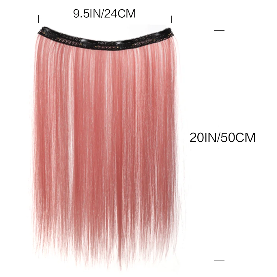 Extensiones de clip rectas sintéticas de 20 pulgadas para mujer, colores vibrantes, fibra sintética, fáciles de usar 5