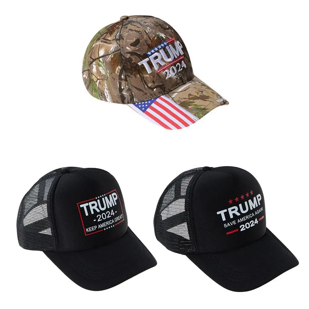 Donald Trump 2024 Cap Camouflage USA Flag Baseball Caps Keep America Great Again Snapback President Hat 3D Embroidery Wholesale