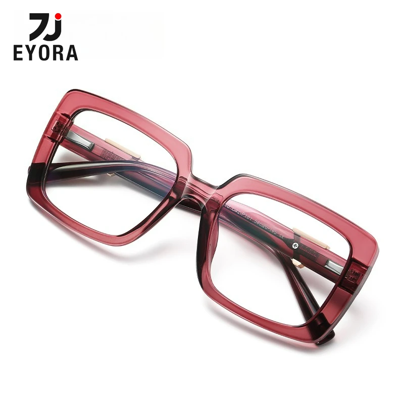 

EYORA Currents Square Frame Acetate Reading Glasses Anti Blue Light Myopia Glasses Photochromic Prescription Optical Eyewear
