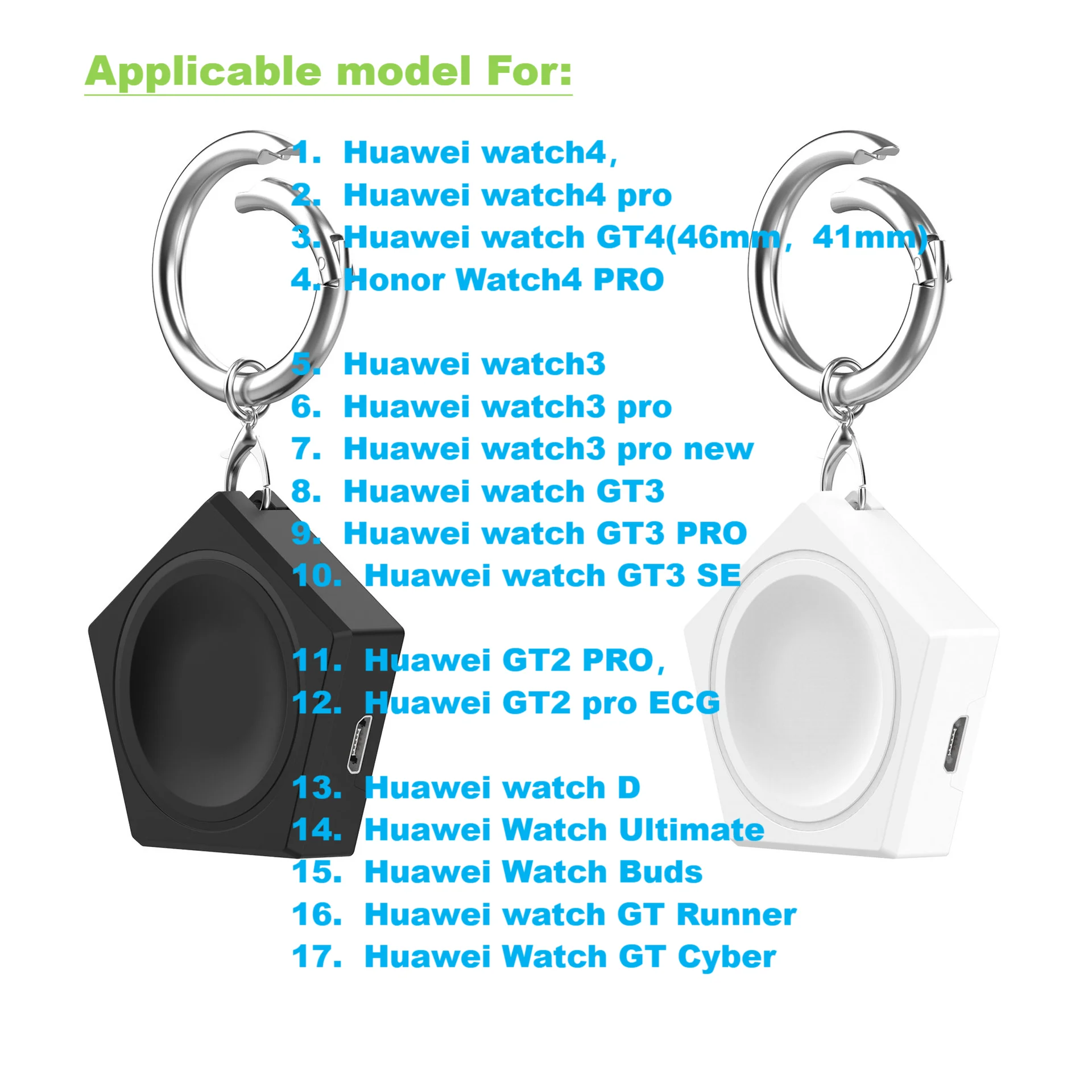 อะแดปเตอร์ชาร์จสำหรับนาฬิกา Huawei GT4/Huawei Watch GT3 /Huawei watch3 Pro/ Honor Watch4 Pro แท่นชาร์จพอร์ตคู่