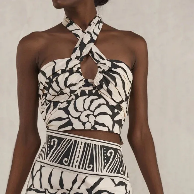 Neuer Damen-Badeanzug, Strandmode, einteilig, lang, Sve Ne, hängendes Druckdesign, Polyesterstoff, Strand, Dr. Cross-Border