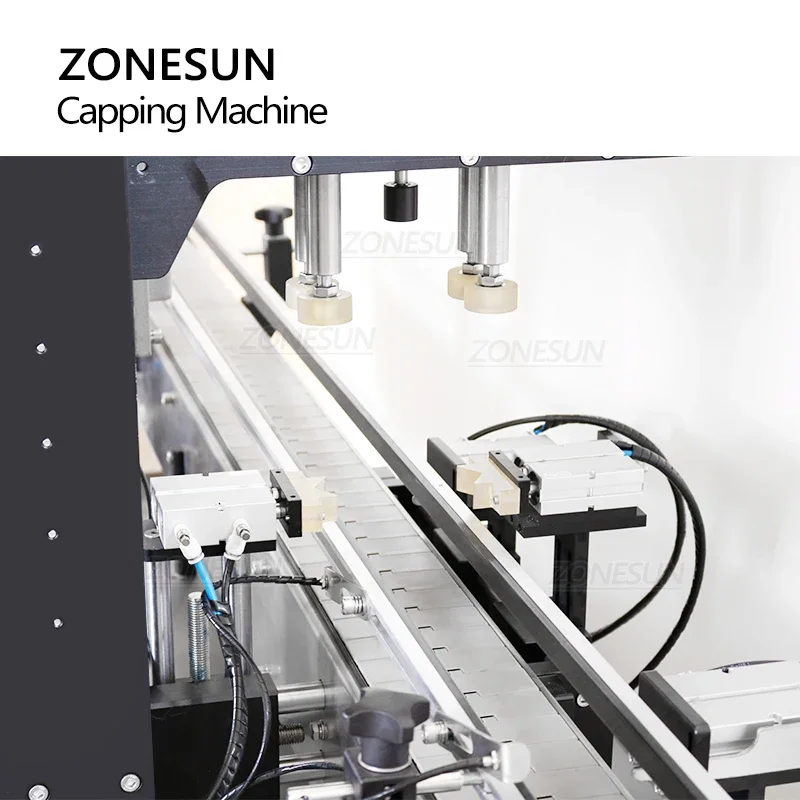 ZONESUN ZS-VTCM1 Contagocce pneumatico automatico con spruzzo Bottiglia di vetro in plastica Tappo con coperchio a vite a becco d'anatra Macchina imballatrice commerciale