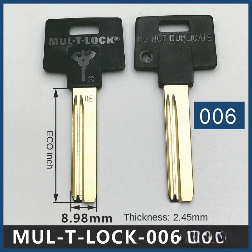 

MUL-T-LOCK Blank Key 006 подвеска, шарик, ключ, лезвие, многофункциональный Т-образный замок, слесарные инструменты