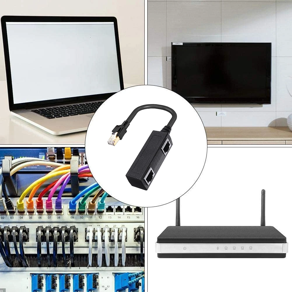 Ethernet Cable Adapter Connector 1 to 2 Port Coupler Extender for Cat 6e Cat 6
