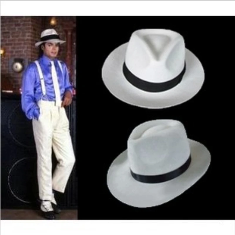 Classic Men's 100% Wool Felt Godfather Fedora Hat Michael Jackson Criminal Master Gentleman MJ Hat