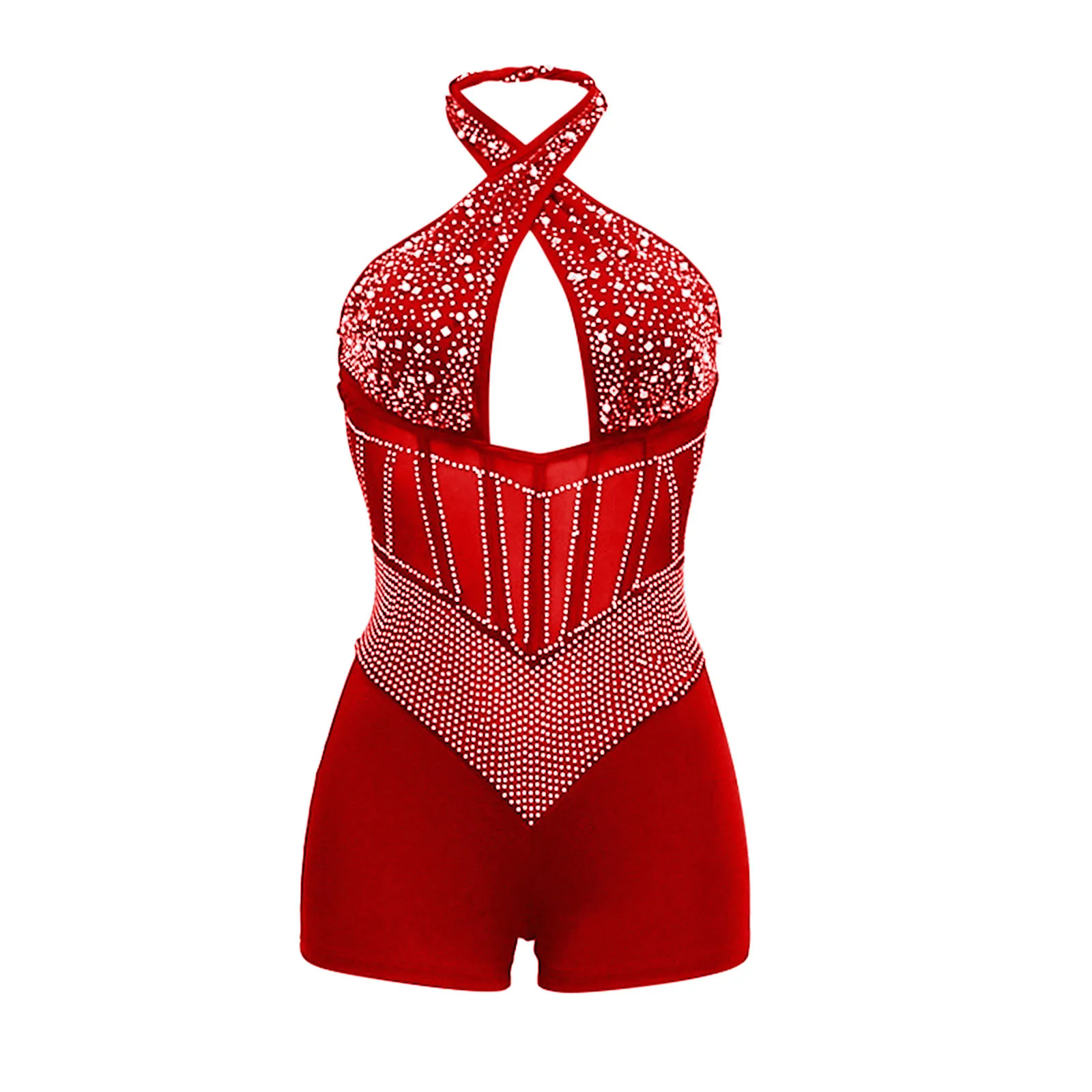 Feestjurk Voor Vrouwen 2024 Effen Kleur Cross Strap Glitter Sprankelende Lovertjes Holle Mini Jurken Sexy Zwarte Jurken Voor Vrouwen