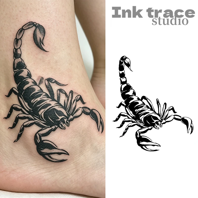 Scorpion temporary tattoo sticker, waterproof magic tattoo, lasts to 15 days fake tattoo, semi permanent tattoo