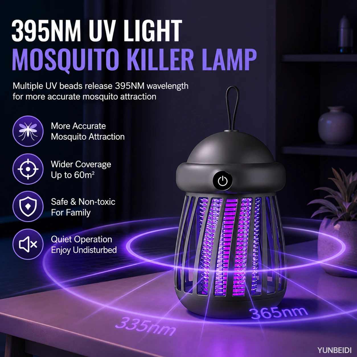Mosquito Killer 2-in-1 UV Lamp Mosquito Killer Night Light USB Rechargeable Electric Bug Catcher Outdoor Mosquito Killer view 4