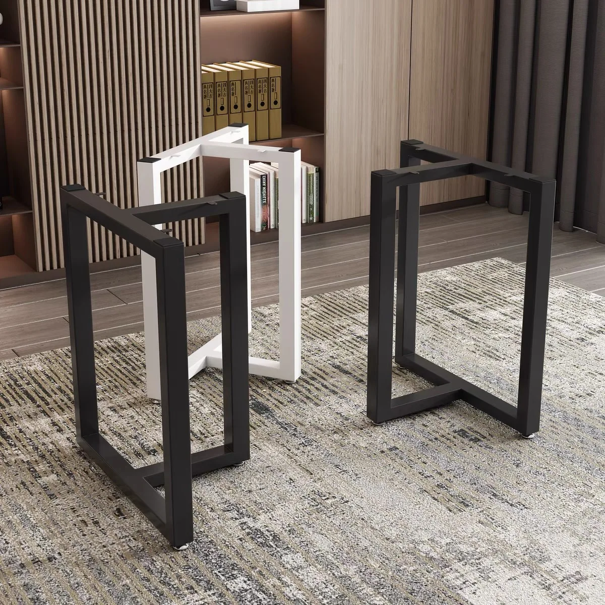 دعامة أرجل طاولة من الحديد المطاوع، رف قدم لطاولة الطعام، مكتب الكمبيوتر، دعم طاولة القهوة