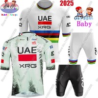 Kids UAE World Champion 2025 TDF Cycling Jersey Set Boys Girls Cycling Child Clothing Road Bike Shirts Suit Bicycle Pants