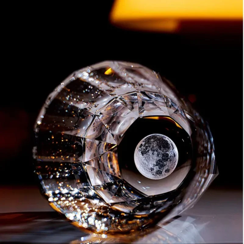 24 Diamond Facets Pure K9 Crystal Glass Moon Luxurious Glassware Gifts Wine Cup High Quality Sparkling Whisky Tumbler Brandy Mug